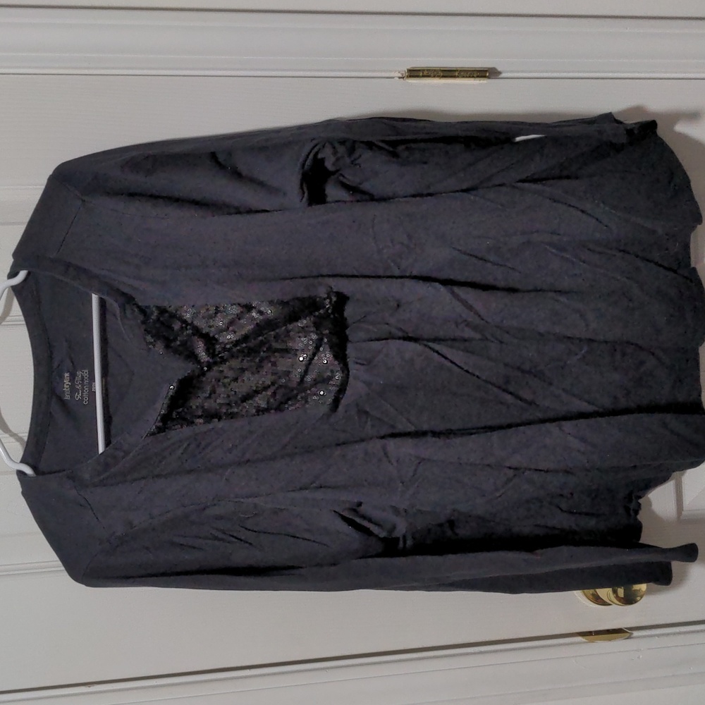 Lane Bryant Blouse with Sequin Accents at V Neck